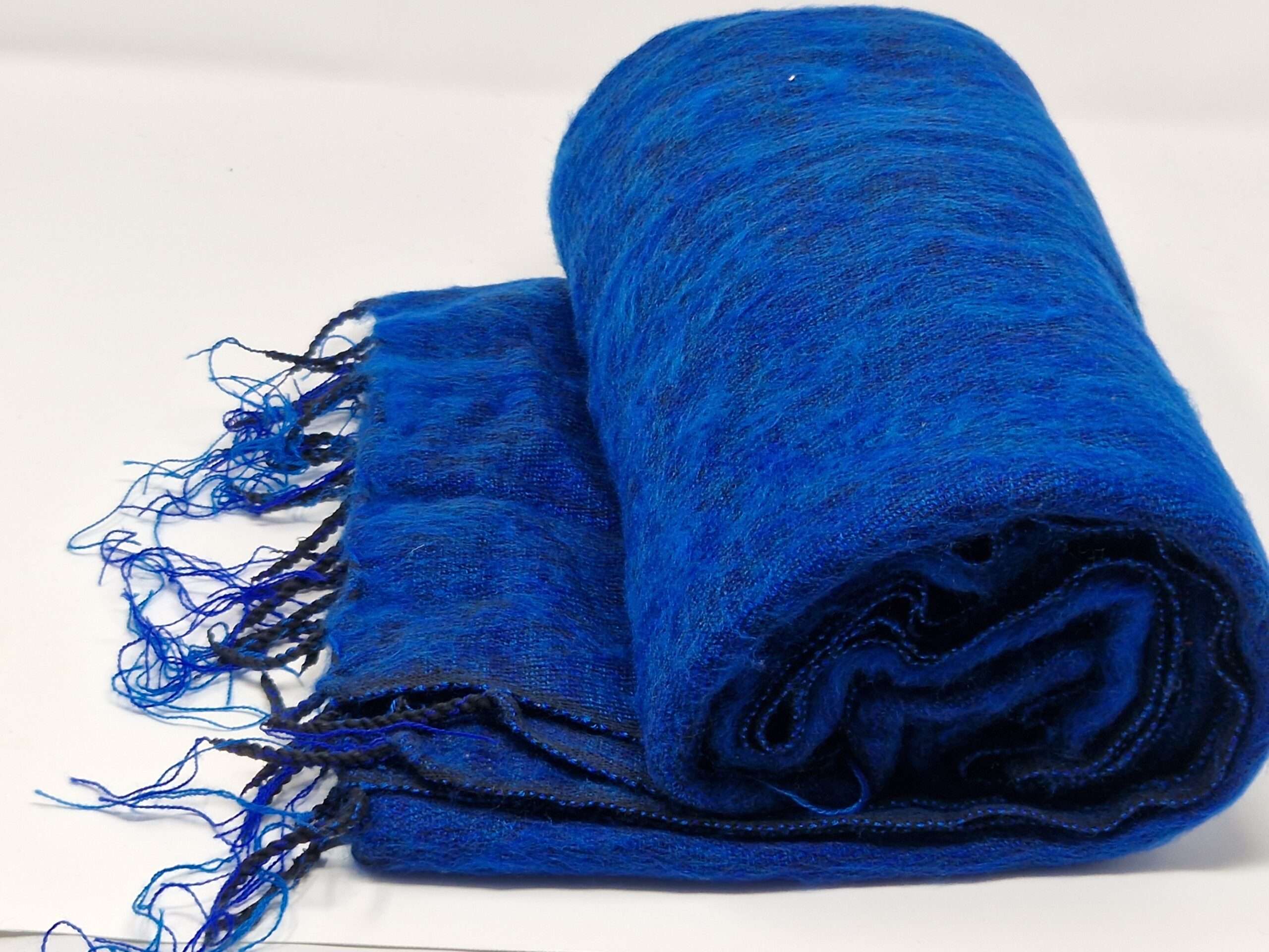 blue woolen shawl