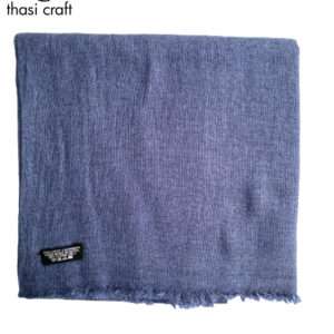 Natural Plain Blue Cashmere shawl